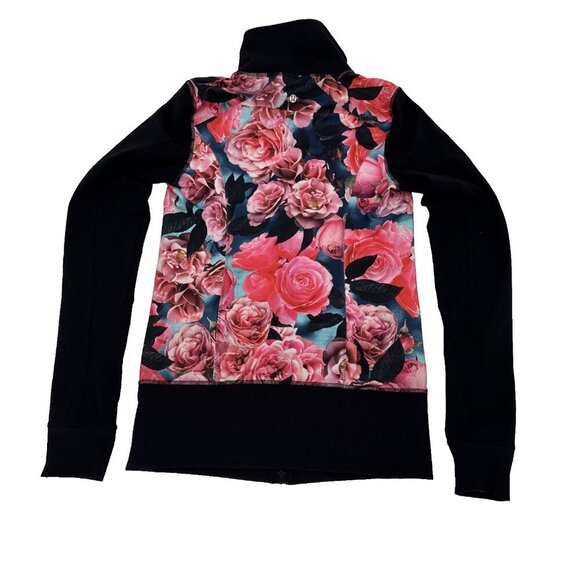 Lululemon Asana Secret Garden Full Zip Jacket Rose Floral Flowers Size 8 W4C78S - Picture 2 of 6